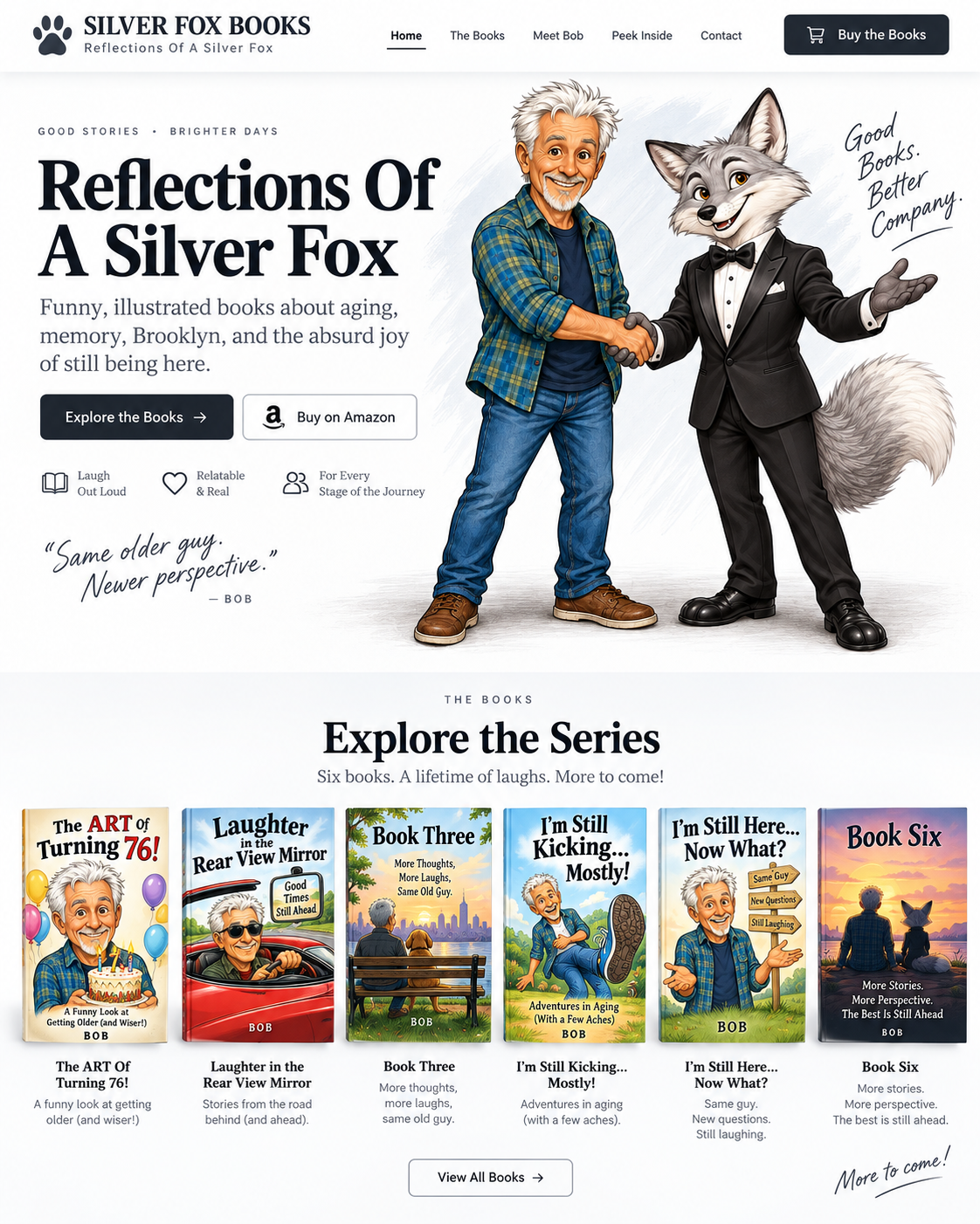 Silver Fox Books homepage concept